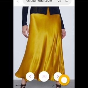 Zara satin effect midi skirt